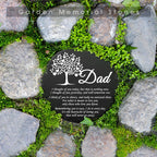 Landical Memorial Stones for Loved Ones Outside Memorial Garden Plaque with Bracket Garden Slate Stone Sympathy Gifts for Loss of Loved One(Dad, Tree)