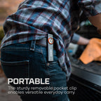 NEBO SLIM Mini Rechargeable Pocket Light | 250 Lumens, 2 Light Modes, Small Flashlight for EDC & Emergencies, Magnetic Base, Lightweight, Water Resistant & Durable, Includes Charging Cable