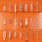 HUHOLE 80 Pack Pegboard Hooks J-Hook – 1 Inch Silver J Hooks for Pegboard – Heavy Duty Peg Board Hooks for Hanging Jewelry, Keys, Retail Items & Small Tools – Fits 1/8” & 3/16” Pegboards