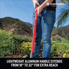 Corona GT 3050 Extendable Handle Rake, Extends reach to 34 inches, Red, 18"-36"