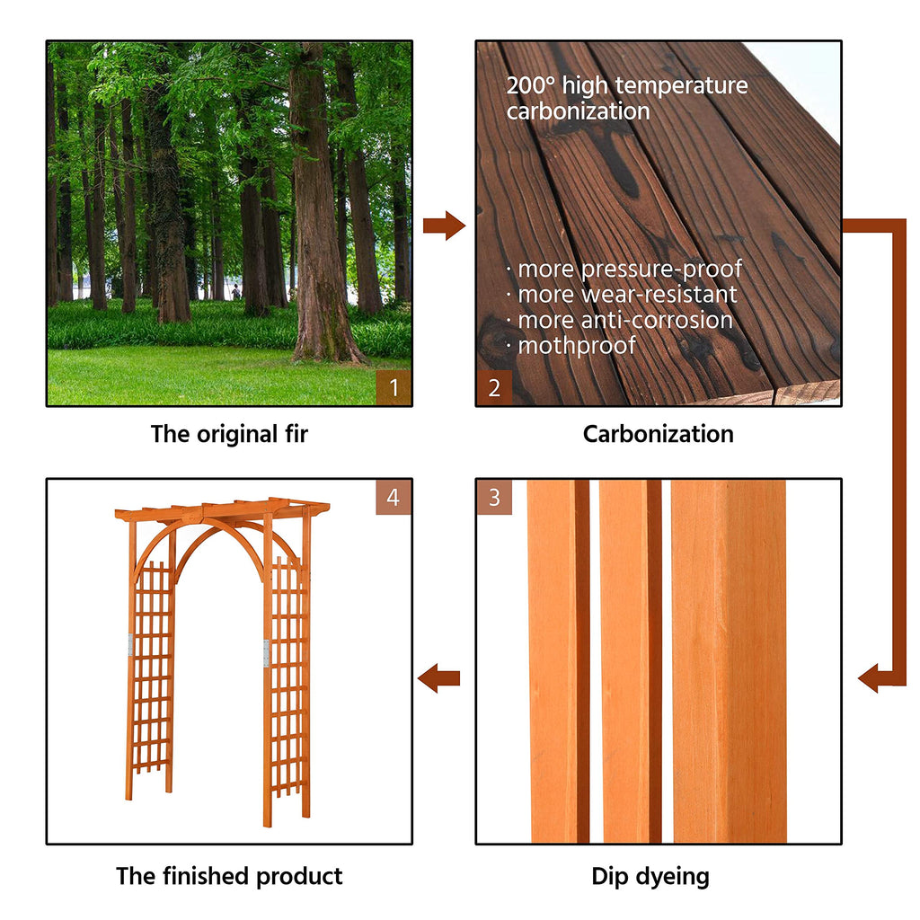 Yaheetech 85in Wooden Garden Arch Arbor Trellis for Backyard Patio Outdoor