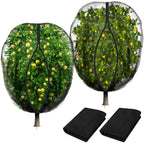 2 Pcs Black Large Fruit Tree Netting with Zipper and Drawstring, 5.3 x 5.3 Ft Breathable Mesh Garden Bird Netting Plant Cover, Insect Bird Barrier Net Mesh for Protect Plants from Squirrel Bugs