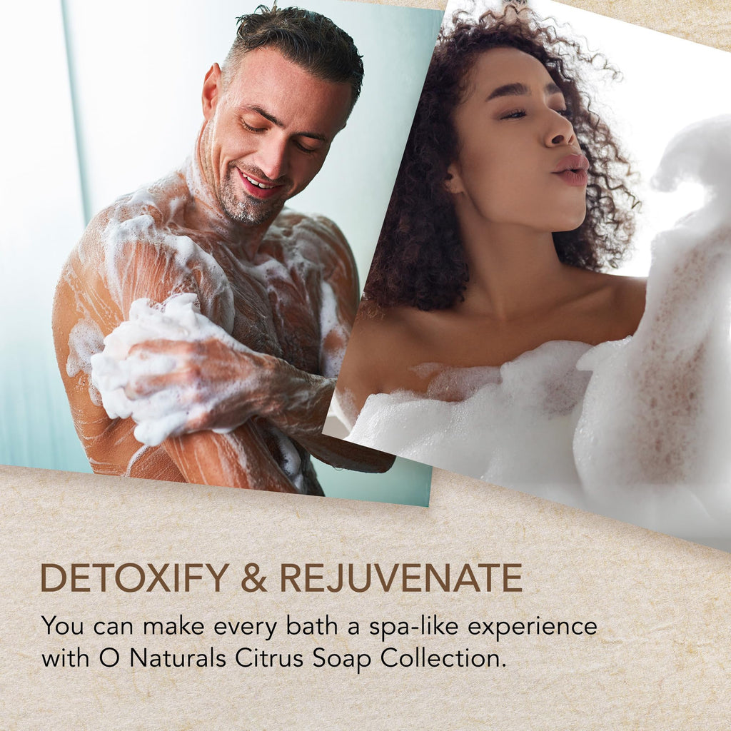 O NATURALS 100% Natural Bar Soap - Gift Set - Organic Ingredients & Essential Oils - Spa Gifts for Women & Men, Body Wash & Face - 6PC Citrus Soap Collection