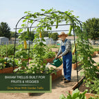 BAXAM Wide Arch Trellis 7FT Extra Tall Garden Trellis Arch – Sturdy Plastic Coated Steel Metal Arch for Garden Climbing Plants & Vegetables, Weather-Resistant Outdoor Cucumber Trellis Arch