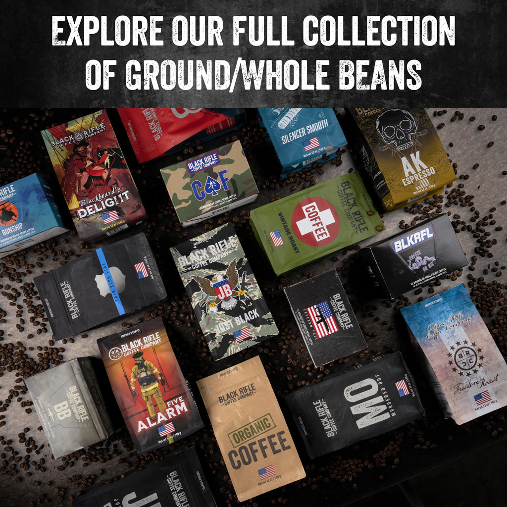 Black Rifle Coffee Medium Roast Ground Coffee Just Black 18 oz