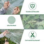 10 * 33FT Ultra Fine Garden Mesh Netting Pest Barrier, White Plant Covers for Outdoor Patio Greenhouse Crop Vegetables Fruit Flower Garden Protection, Row Covers Fabric Screen Insect Bug Bird Netting
