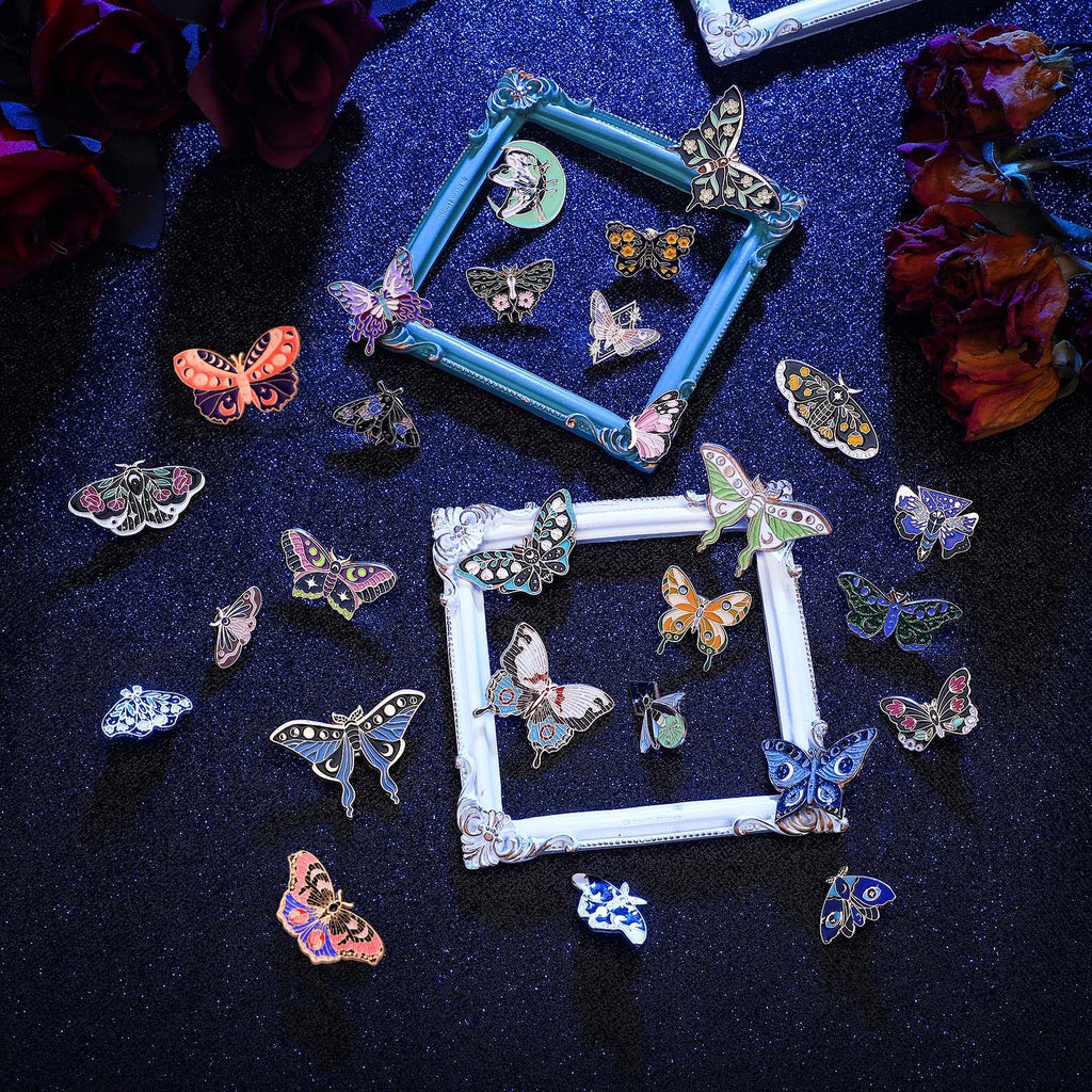 Ceenna 100 Pcs Enamel Pins Bulk Lapel Pins Brooches Decoration Gift for Backpack Clothes Women Mothers Teachers Nurse(Butterfly)