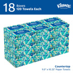 Kleenex Professional Paper Hand Towels, Bulk (01701), Premium Absorbency Pockets, Pop-Up Box, White (18 Boxes of 120 Sheets, 2,160 Sheet Total)