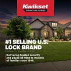 Kwikset San Clemente Non-Functioning Front Door Lock Handle, Inactive Deadbolt and Interior Door Handle, Dummy Handleset Exterior with Interior Reversible Lever, Satin Nickel with Microban Protection