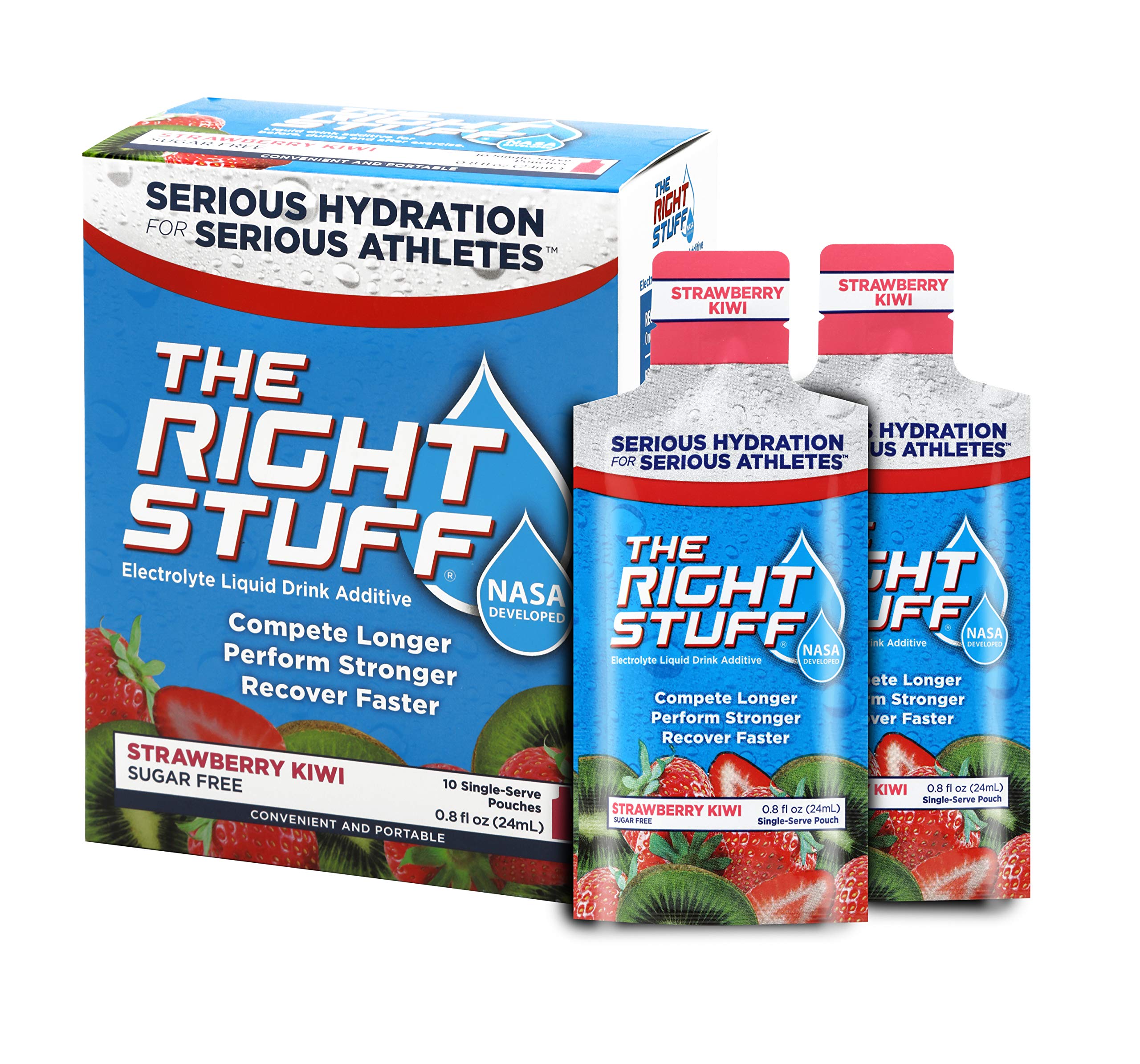 The Right Stuff electrolyte drink concentrate - 10 Pouch Box - Strawberry Kiwi