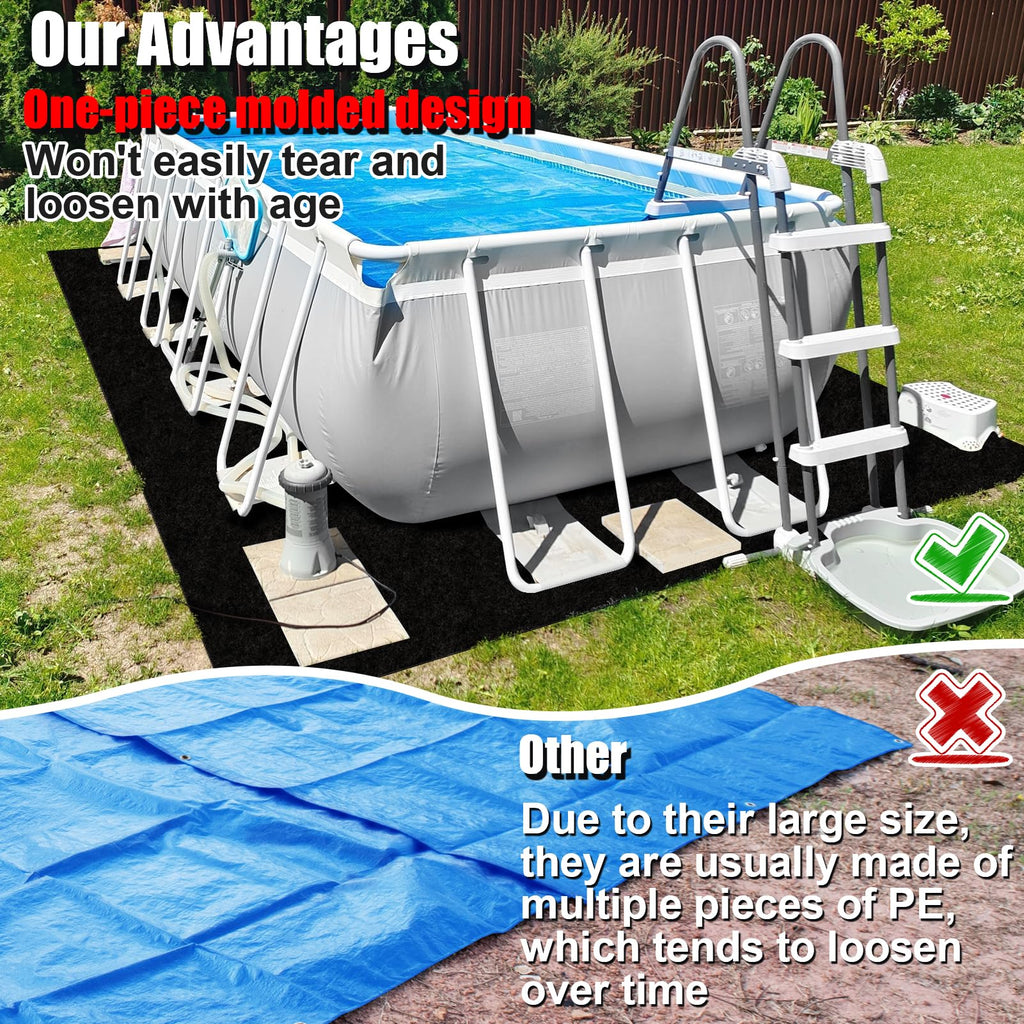 VICAMB 9.7 x 6.7ft Rectangular Pool Liner Pad for Above Ground Swimming Pools,220g/㎡ Heavy Duty Pool Ground Mat Under Pool Pad,Pools Bottom Liner Protector to Prevent Puncture and Extend Liner Life
