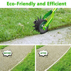 Aishkimo Edger Lawn Tool - 67 inch Wheel Rotary Lawn Edger with Adjustable Stainless Steel Handle, Grass Edge Trimmer for Sidewalks, Driveways & Landscaping (Green)