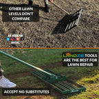 LANDZIE - The Original Lawn Leveling Rake – 36" Steel Handle Yard Leveler, Lawn Level Tool for Creating a Flat Surface - Works for Soil, Dirt, Topdressing, and Ground