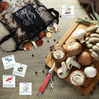 Seajan 18 Pcs Mushroom Foraging Kit with Hunting Bag, Knife Brush Guide Cards and Notebook for Mushroom Lovers(Black)