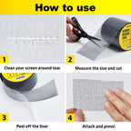 DR.TAPELAB, Black Window Screen Repair Tape, 4 in X 15 FT, Screen Repair Kit for Windows or Doors, Strong Adhesive Patch Kit Fiberglass Mesh Tape
