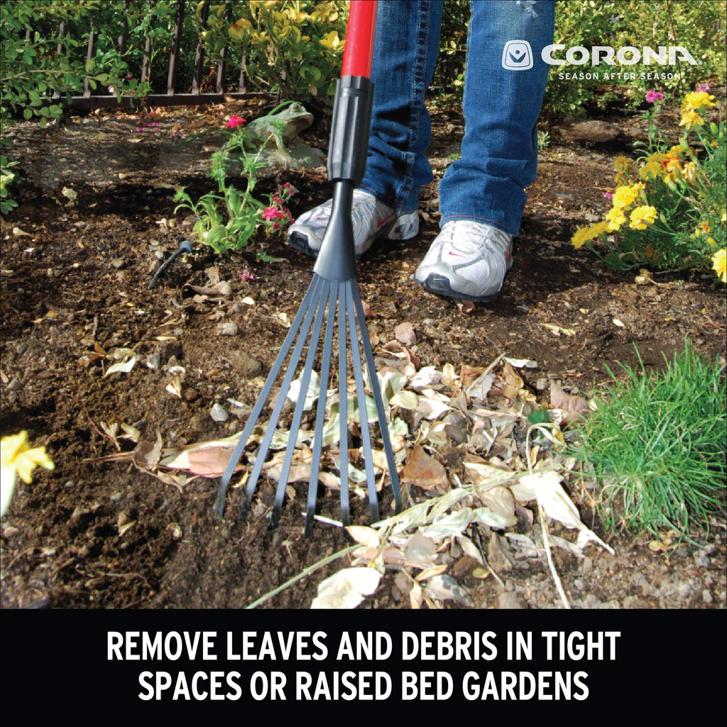 Corona GT 3050 Extendable Handle Rake, Extends reach to 34 inches, Red, 18"-36"