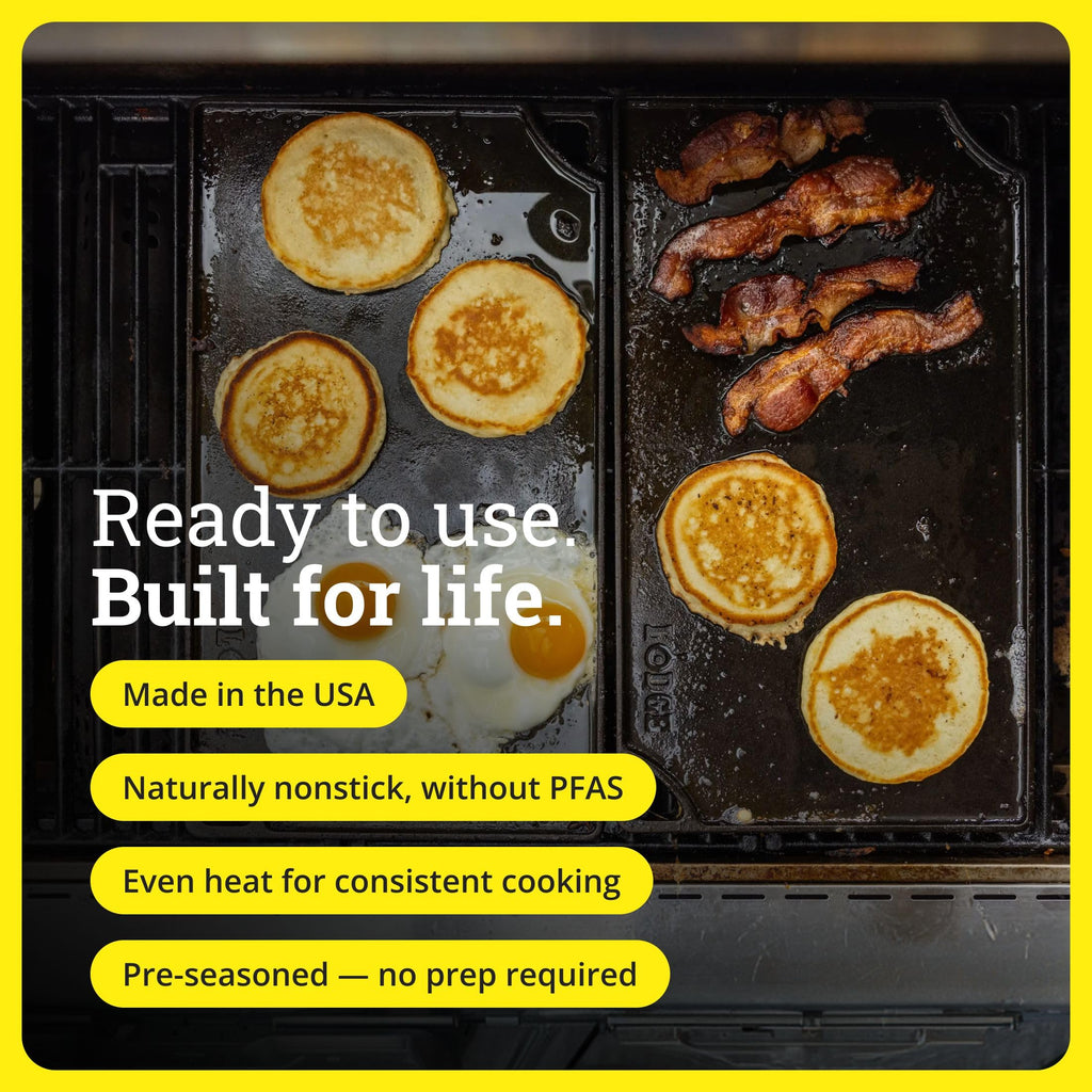 Lodge Reversible Cast Iron Grill/Griddle Pan, 16.75 x 9.5 Inches