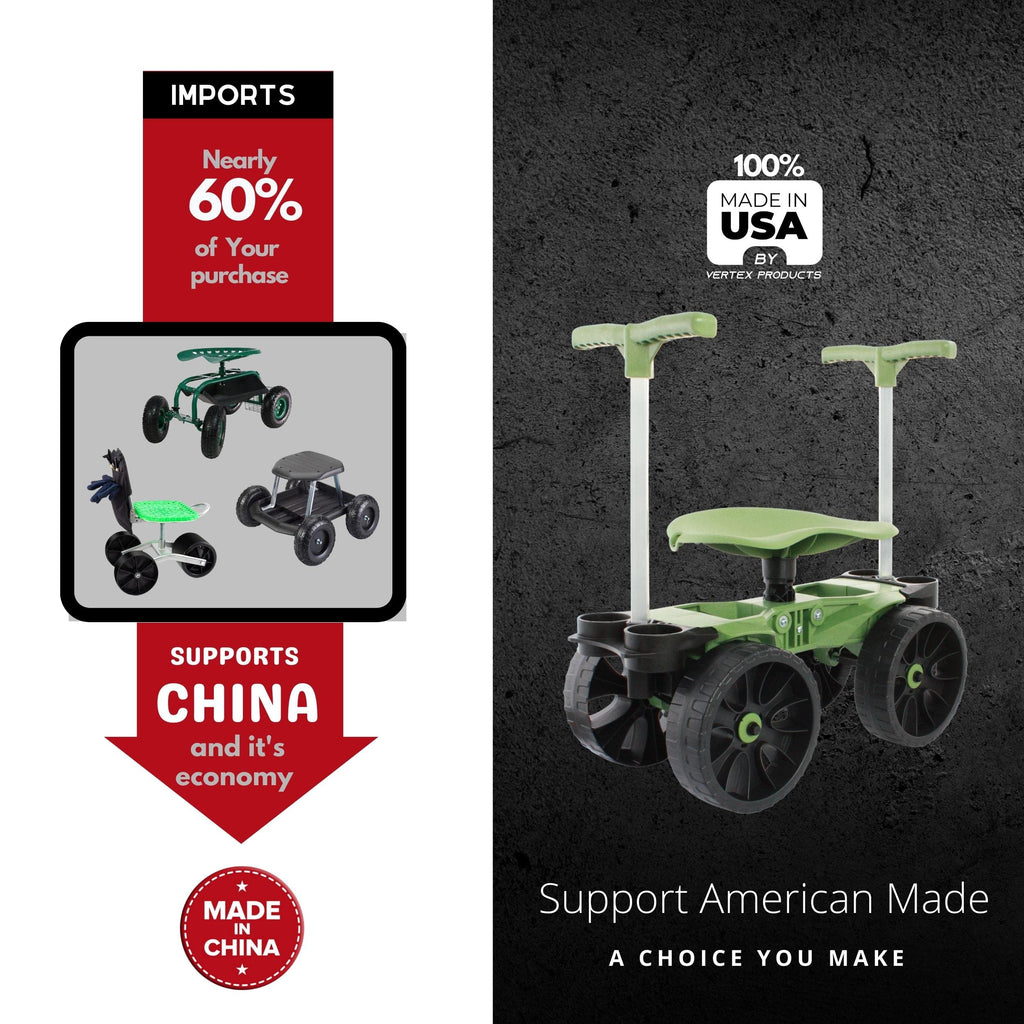 TheXceptional Wheelie Easy-Up EX530 Rolling Garden Stool & Cart with Wheels