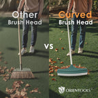ORIENTOOLS Artificial Turf Rake, Curved Grass Rake with 4-Section Adjustable Steel Handle from 30" to 53", Hand Telescopic Brush, for Artificial Turf, Patios, Carpets, Pet Hairs and Garden Lawn Clean