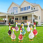 8 Set Seasonal Holiday Porch Goose Outfits 4th of July Summer All Seasons Geese Bandana Lawn Goose Clothes Costume Clothing for 23" Plastic Cement Goose Statue Patio Yard Outdoor Decor