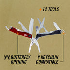 Gerber Gear Dime 12-in-1 Mini EDC Multitool - Needle Nose Pliers, Pocket Knife, Keychain, Bottle Opener - EDC Gear and Equipment, Gifts for Men - Red