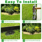Landscape Edging Border 100 FT 2 Inch Tall with 180 Spikes, Plastic Edging for Landscaping, Garden Edging Border, Flower Bed, Paver and Lawn Edging Border, Black
