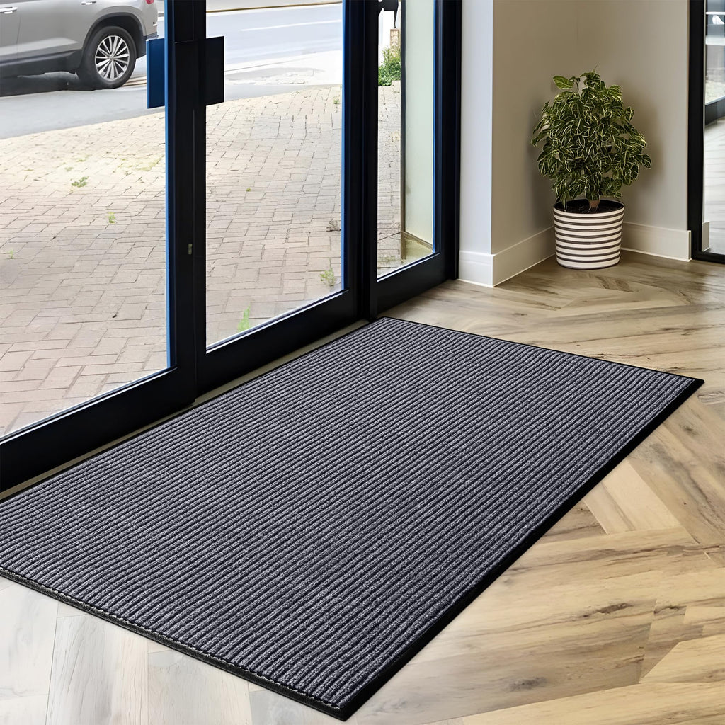 MaxMat Commercial Floor Mat, Heavy Duty Indoor Outdoor Door Mat, 3x5 Feet Grey, Waterproof Entrance Mat, Non-Slip Backing Rug for Office, Store, Warehouse, Hallway, Garage & Entryway