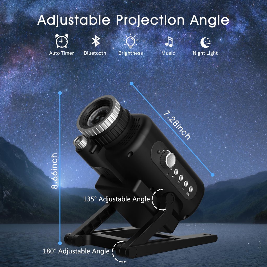 AIRIVO 3D Galaxy Projector, 60 Dynamic Scenes Star Projector with Bluetooth Speaker & 1/2/4H Auto-Off Timer, Remote Control Night Light Projector for Room Decor, Gifts for Christmas, Adults, Kids