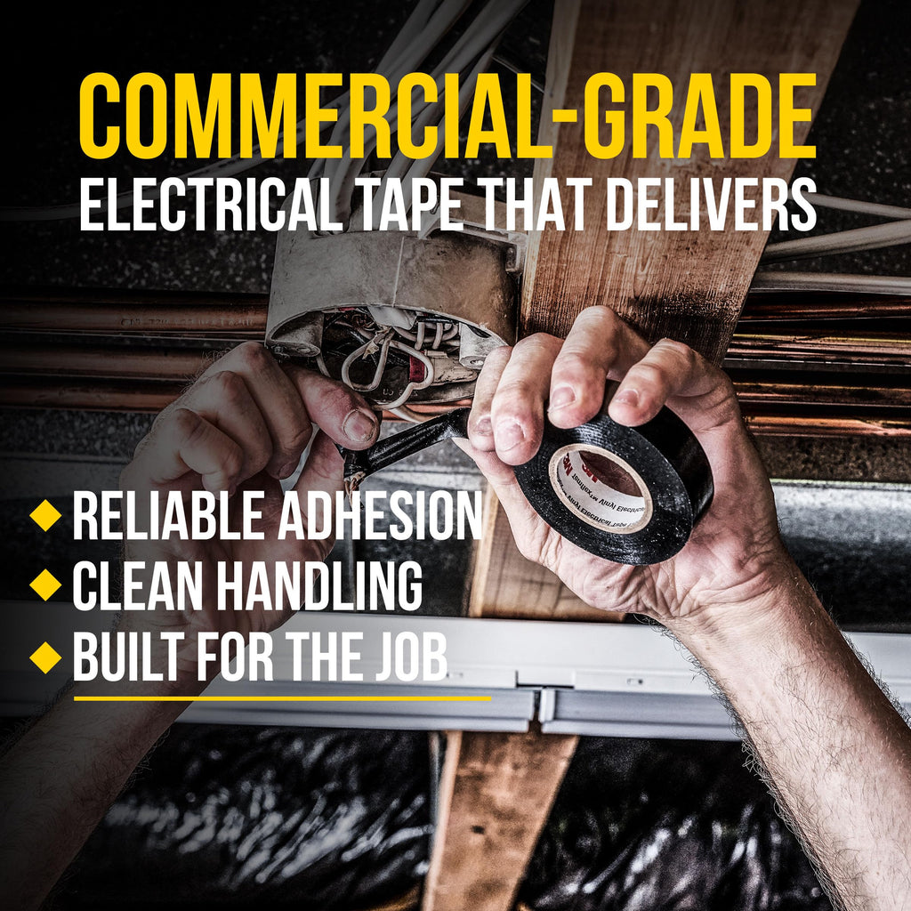Scotch Vinyl 700 Electrical Tape, 1 Roll, Black, 3/4-in x 66-ft, General Purpose, Commercial Grade, Rated for Temperatures Up to 194-Degree, Highly Flexible, Stretchy & Conformable (700)