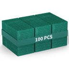 100 Pack Heavy Duty Scouring Pads 3x4 Inch – Green Scrubbing Pads, Non Scratch Bulk Scrub Pads for Kitchen, Dishes, Pots, Pans, Grill & Household Cleaning – Reusable Multipurpose Scrubber Pads
