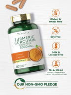 Carlyle Turmeric Curcumin Supplement | 180 Capsules | with Black Pepper, Curcuminoids and Bioperine | Non-GMO, Gluten Free