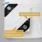 GUARD SHIELD Heavy Duty Tarp 16x20 Feet White Multi Purpose Thick Waterproof Poly Tarp Cover 10mil