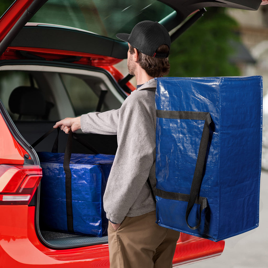 ClearSpace Heavy Duty Moving Bags - Water Resistant Storage Bags or Storage Bins with Lids and Moving Supplies - Large Moving Boxes for College Dorm, Travel, Closet Organization - 8 Pack