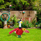Ueyben Bee Ladybug Porch Goose Outfit, Spring Summer Goose Outfit with Wings Summer Gooses Costume for 23" Lawn Cement Plastic Geese Statue for Garden Yard Decor (Ladybug)