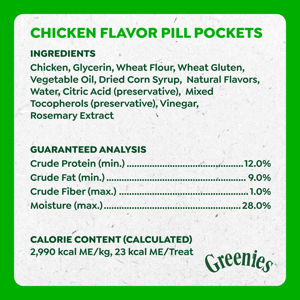 Greenies Pill Pockets Large Size Dog Treats, Chicken Flavor, 15.8 oz