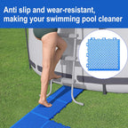 16 Pcs Modular Interlocking Cushion- 10.3" x 10.3" Splicing Above Ground Pool Floor Protectors- Non-Slip Pools Spas Floor Mat Pathways from the Pool to the Porch