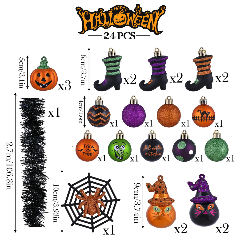 Valery Madelyn Halloween Decorations 24ct Shatterproof Tree Ornament Indoor