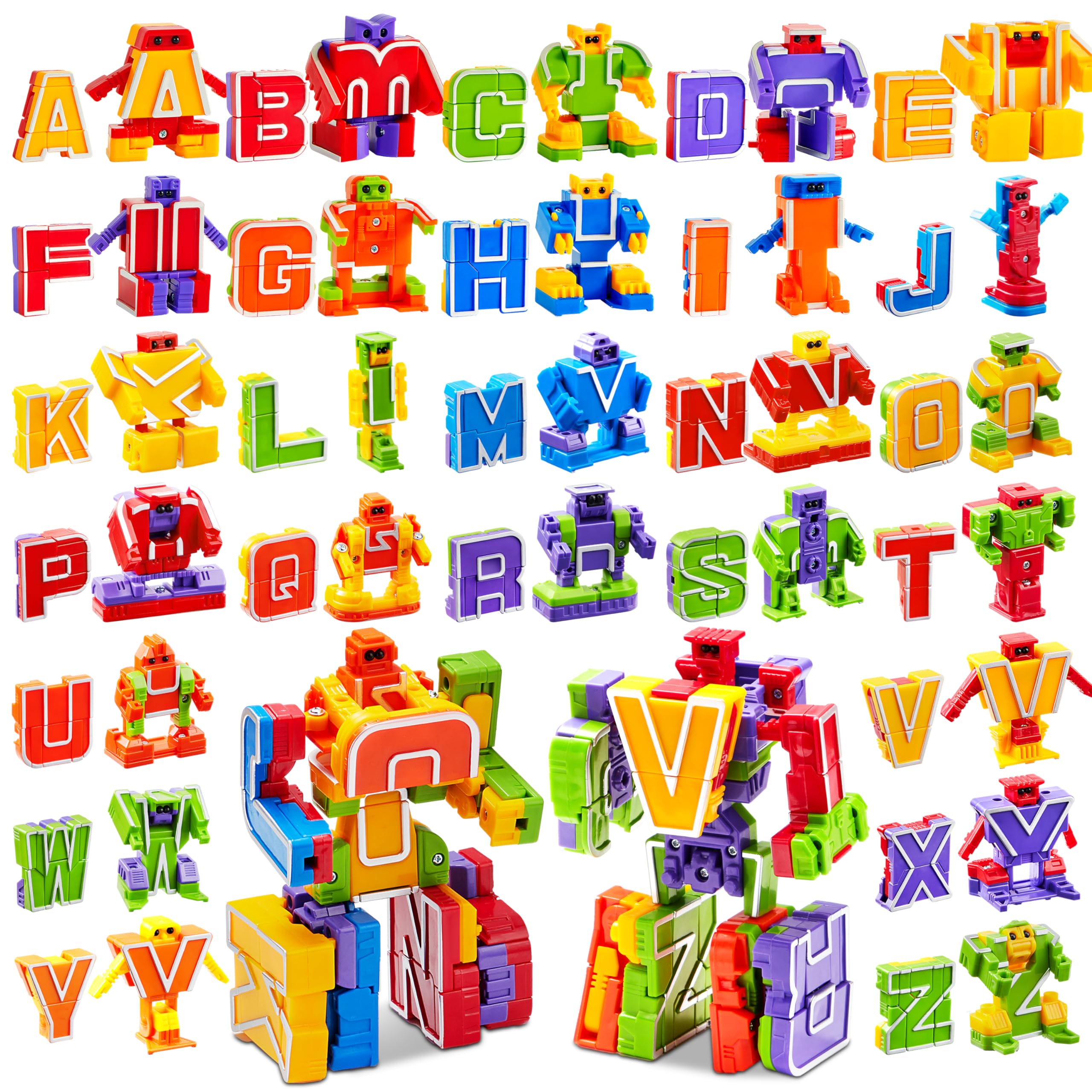 JOYIN Alphabet Robots Toys for Kids, ABC Learning Toys, Alphabots, Letters, Toddlers Education Toy, Carnival Prizes, Christmas, Treasure Box and Prize for Classroom