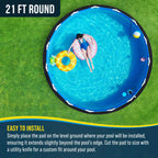 U.S. Pool Supply Ground Shield 21-Foot Round Heavy Duty Pool Liner Pad for Above Ground Swimming Pools - Protects Pool Liner, Prevents Punctures, Weed Barrier, Eco-Friendly Fabric - Extends Liner Life