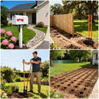 Nohovu Post Hole Digger, Heavy Duty with Fiberglass Handle, Carbon Steel Blades, 58 Inches, Orange & Black