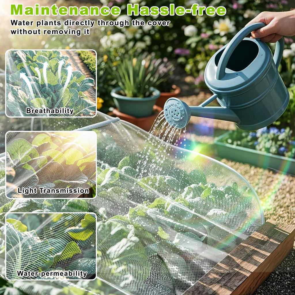 Remiawy Garden Netting, 2 Pack 10 x 33 FT Ultra Fine Garden Mesh Netting for Plants, Gardening Raised Bed Barrier Row Cover Protection Screen for Fruits Flowers Vegetables from Birds Animals Deer