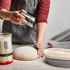 KneadAce Cotton Rope Banneton Bread Proofing Basket Set, 2 x Oval Bread Basket with Liners & Covers for Artisan Bread Baking, Sourdough Bread Baking Supplies