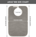 Utopia Towels 3 Pack Premium Unisex Adult Bibs for Elderly Women Men, Waterproof Bib for Eating, Adjustable and Washable (Grey)