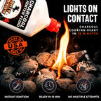 Charcoal Lighter Fluid (1 Quart) - 2 Pack Clean Burning, Low Odor & Fast Lighting Lighter Fuel - Perfect Fire Starter Fluid for Outdoor BBQ, Grilling, Camping, Charcoal & Wood Fires by Billy Buckskin