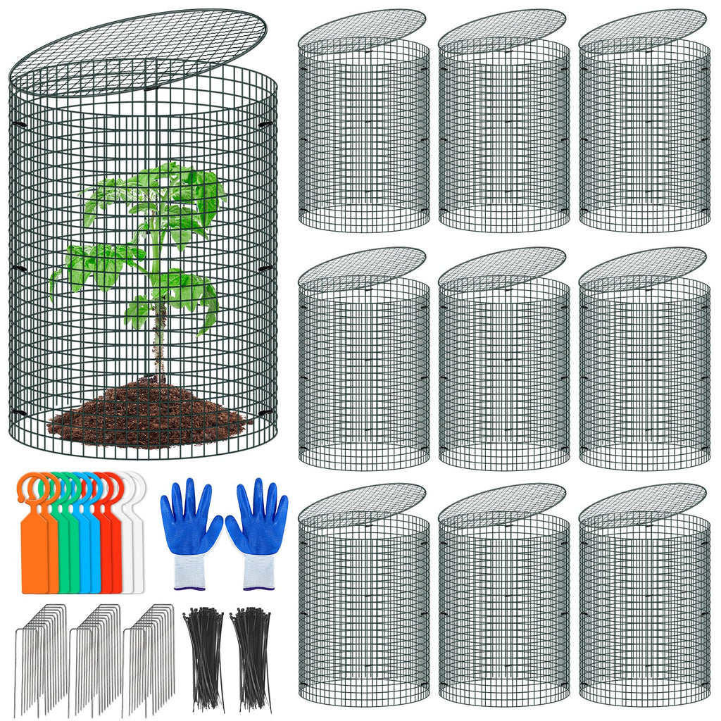 10 Pack Wire Plant Protector with Cover, 16"x12"