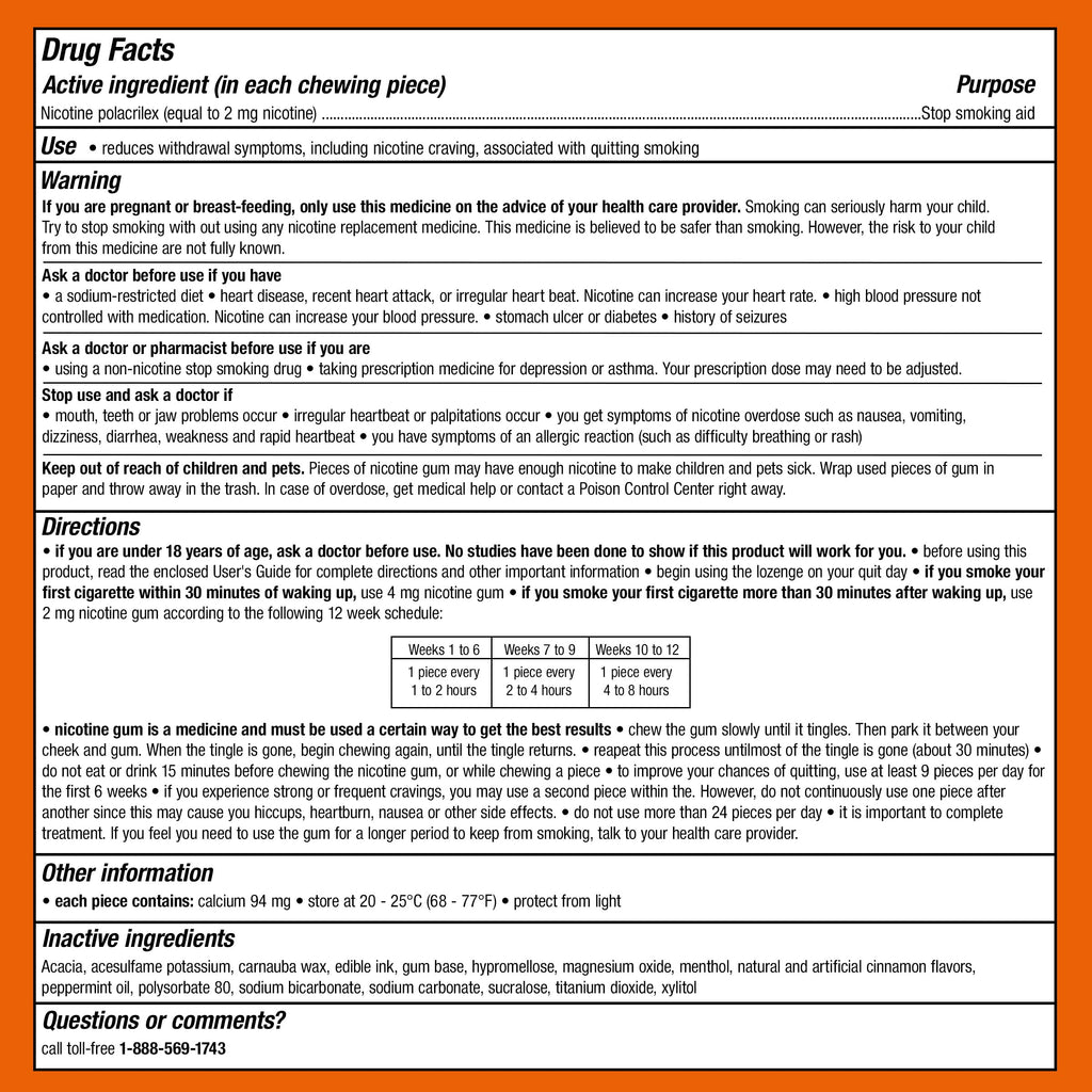 Nicorette 2 mg Nicotine Gum to Help Stop Smoking - Cinnamon Surge Flavored Stop Smoking Aid, 2x100 Count