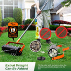 Walensee Rolling Lawn Aerator, Heavy Duty Manual Aerator with 42 Spikes