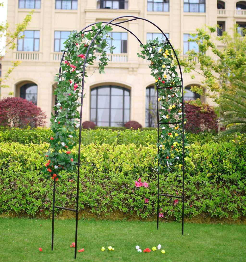 1. GO Steel Garden Arch, 7'8" High x 4'5" Wide, Garden Arbor for Various Climbing Plant, Outdoor Garden Lawn Backyard
