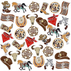 Landical 60 Pcs Western Lapel Enamel Pins Bulk Silly Goose Derby Horse Camping Coastal Cowgirl Cowboy Hat Pins for Clothing Bag Truck Hat Decor Jewelry Party Favors Gift(Cowboy)