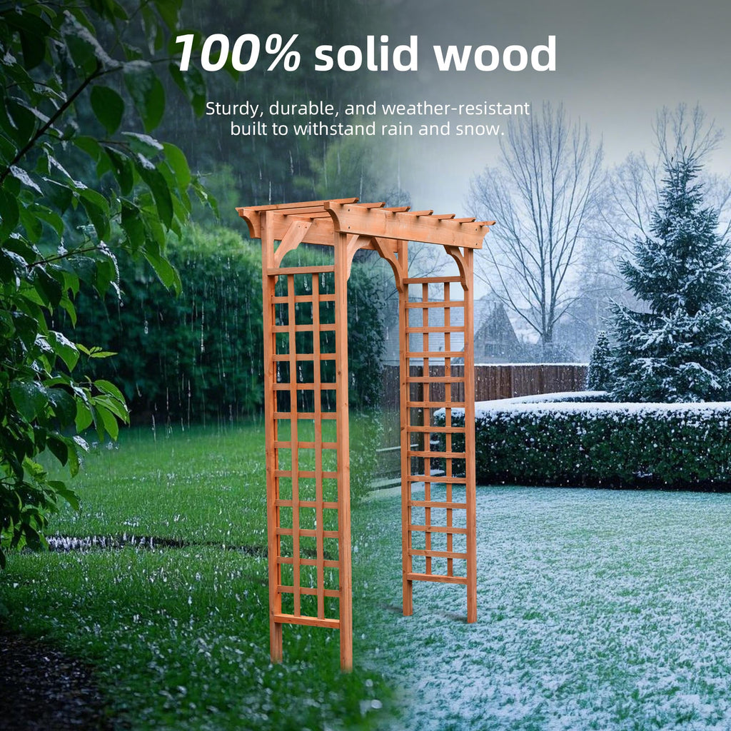 ScienGarden Solid Fir Wood Garden Arch Trellis for Climbing Plants Outdoor